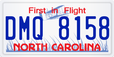 NC license plate DMQ8158