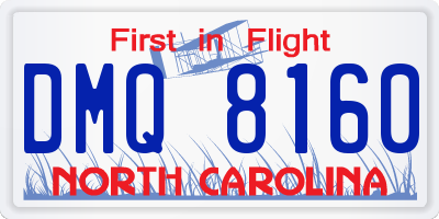 NC license plate DMQ8160