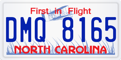 NC license plate DMQ8165
