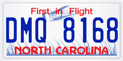 NC license plate DMQ8168