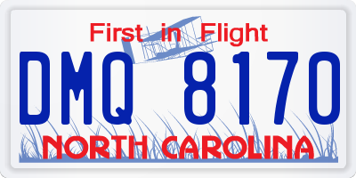 NC license plate DMQ8170