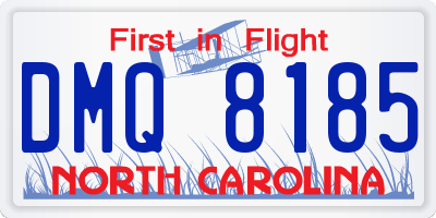 NC license plate DMQ8185