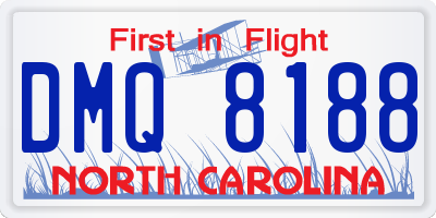 NC license plate DMQ8188