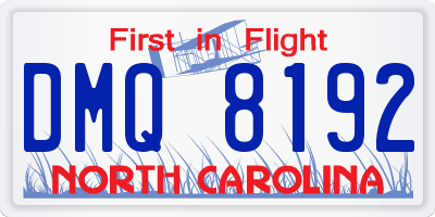 NC license plate DMQ8192