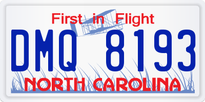 NC license plate DMQ8193