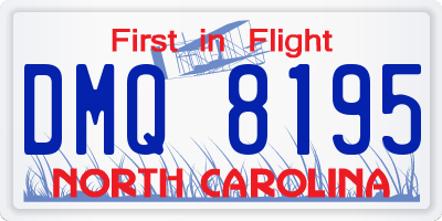 NC license plate DMQ8195