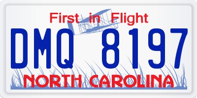 NC license plate DMQ8197