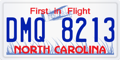 NC license plate DMQ8213