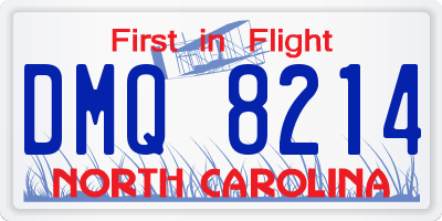 NC license plate DMQ8214