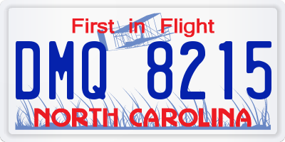 NC license plate DMQ8215