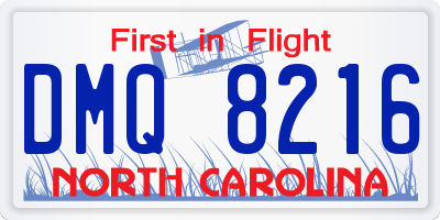 NC license plate DMQ8216