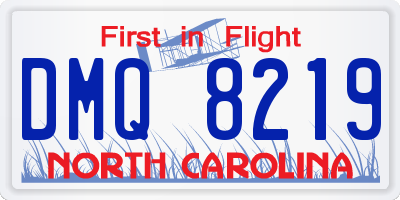 NC license plate DMQ8219