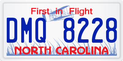 NC license plate DMQ8228