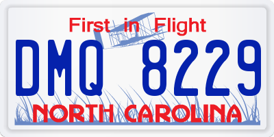 NC license plate DMQ8229