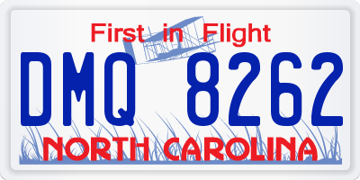 NC license plate DMQ8262
