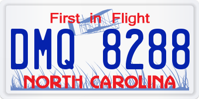 NC license plate DMQ8288