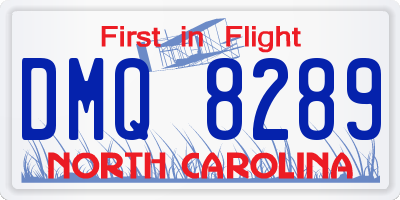 NC license plate DMQ8289