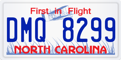 NC license plate DMQ8299