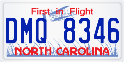 NC license plate DMQ8346