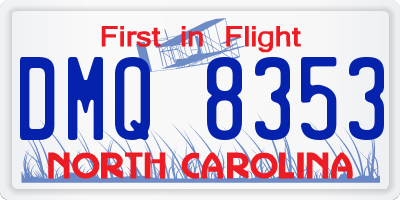 NC license plate DMQ8353