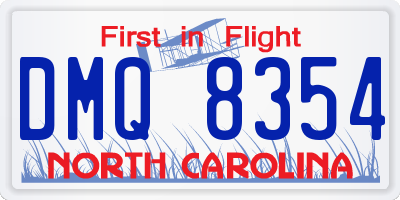 NC license plate DMQ8354