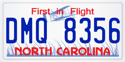 NC license plate DMQ8356