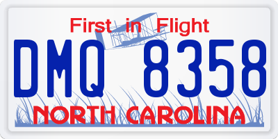 NC license plate DMQ8358