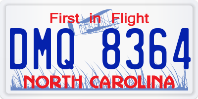 NC license plate DMQ8364