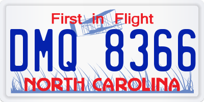 NC license plate DMQ8366