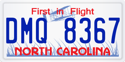 NC license plate DMQ8367