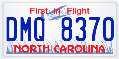 NC license plate DMQ8370