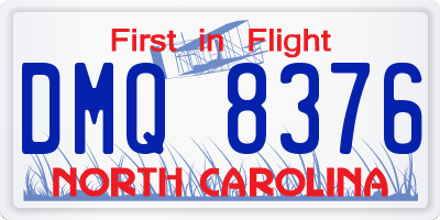 NC license plate DMQ8376