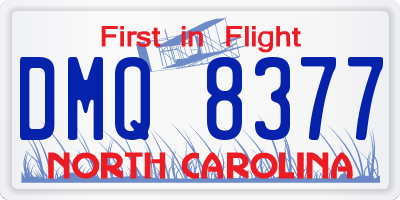 NC license plate DMQ8377