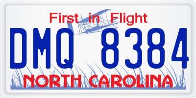 NC license plate DMQ8384