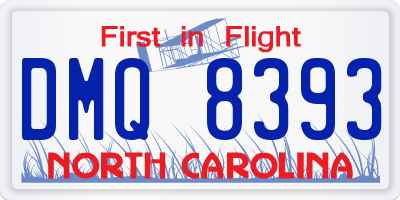 NC license plate DMQ8393