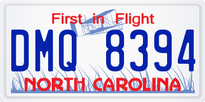 NC license plate DMQ8394