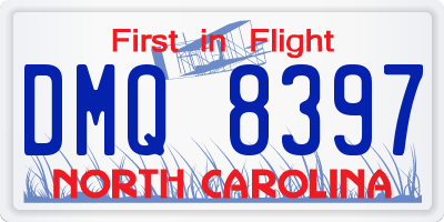 NC license plate DMQ8397