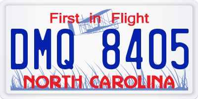 NC license plate DMQ8405