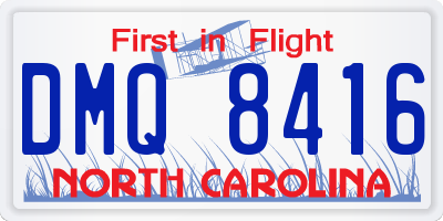 NC license plate DMQ8416