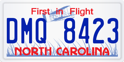 NC license plate DMQ8423