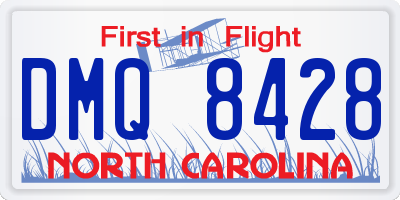 NC license plate DMQ8428