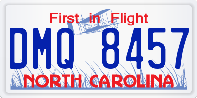 NC license plate DMQ8457