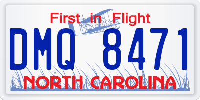 NC license plate DMQ8471