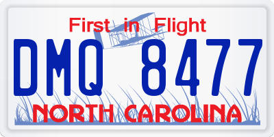 NC license plate DMQ8477