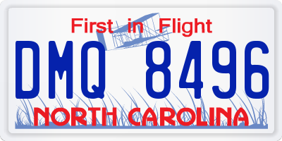 NC license plate DMQ8496