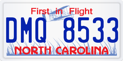 NC license plate DMQ8533