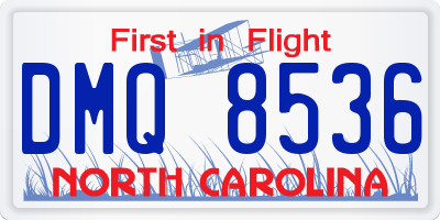 NC license plate DMQ8536