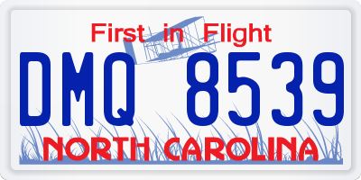 NC license plate DMQ8539