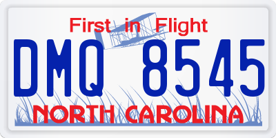 NC license plate DMQ8545