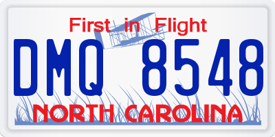 NC license plate DMQ8548